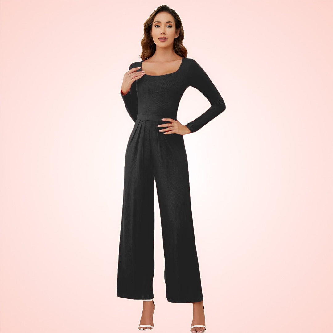 Built In Shapewear Long Sleeve Square Neck Romper