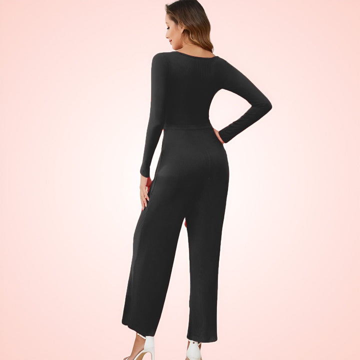 Built In Shapewear Long Sleeve Square Neck Romper