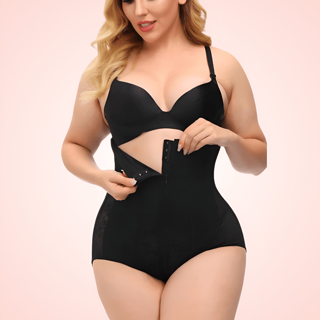 Front Zipper High Waist Trainer Shorts Shapewear