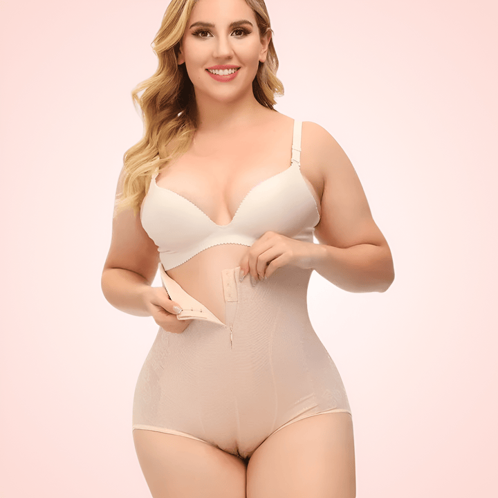 Front Zipper High Waist Trainer Shorts Shapewear