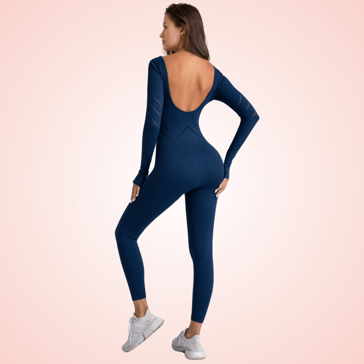 Seamless Long Sleeve Low Back Shaping Jumpsuit