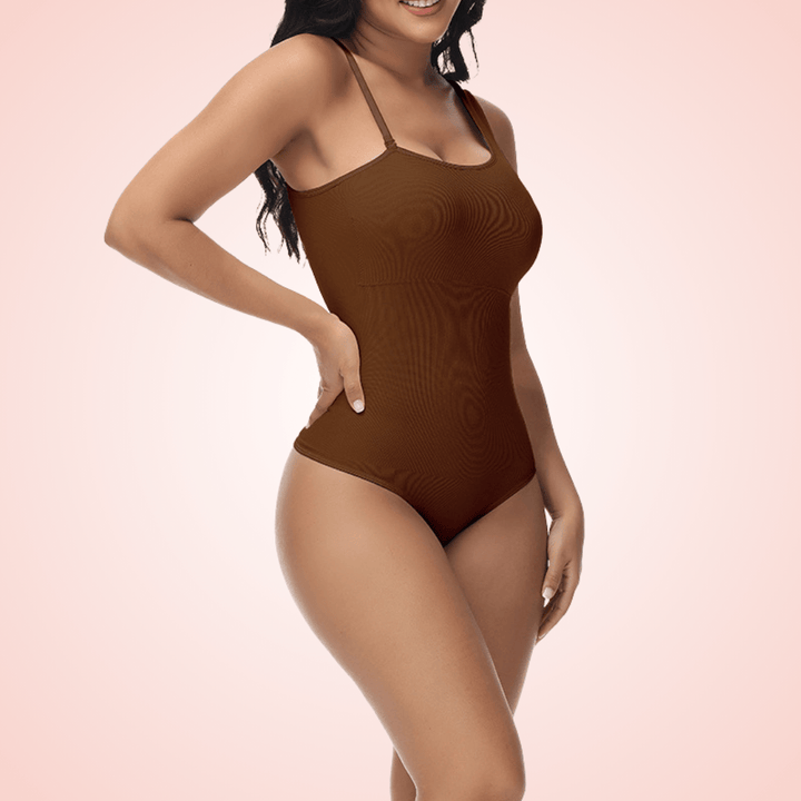 Tummy Control Shaping Bodysuit With Detachable Strap