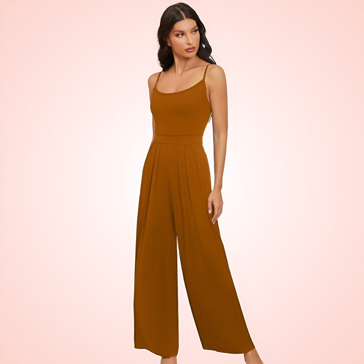 Wide Leg Romper with Built In Shapewear