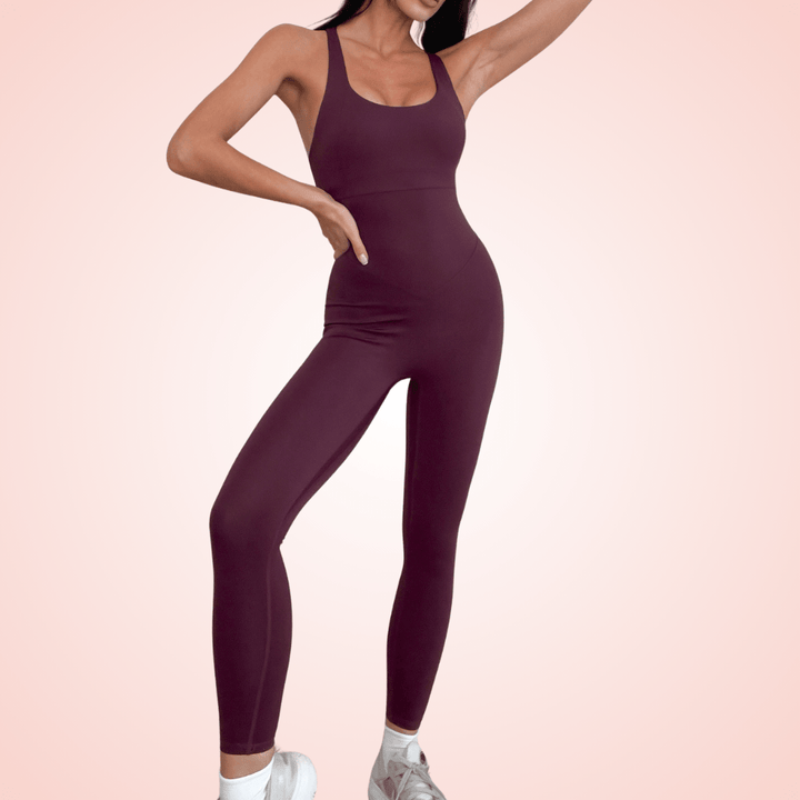 Women Cross Straps Low Back Shaping Jumpsuit
