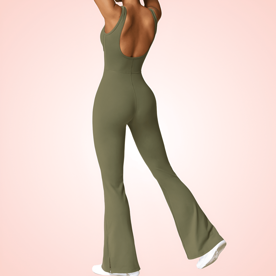Women Low Back Shaping Romper with Built In Bra