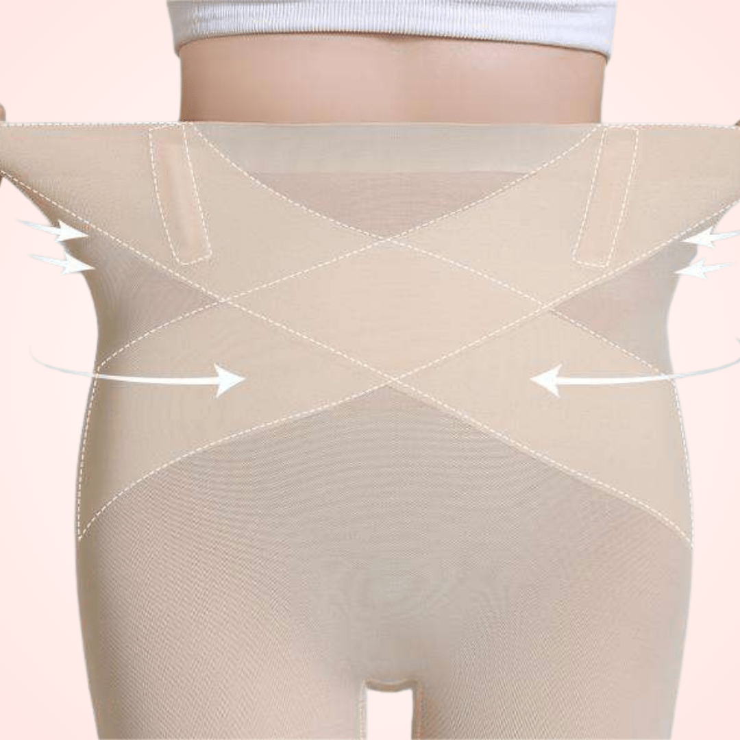 Women's Waist Trainer and Cincher Shaping Shorts Cross Design Shapewear