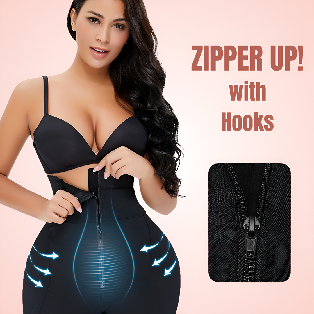 Hooks and Zipper Tummy Tucker and Waist Trainer Shapewear Shorts