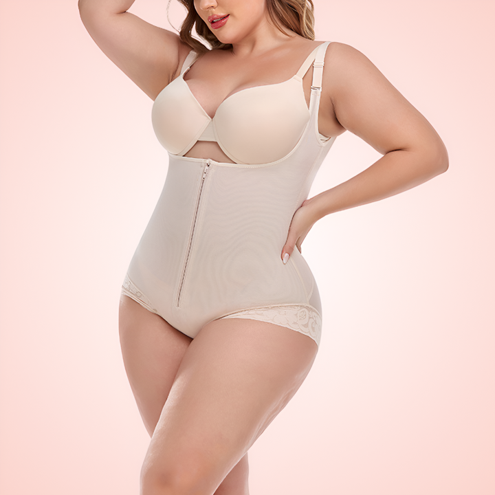 Women Open Bust Lace Shaping Bodysuit