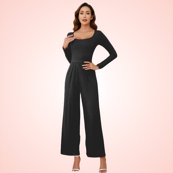 Built In Shapewear Long Sleeve Square Neck Romper