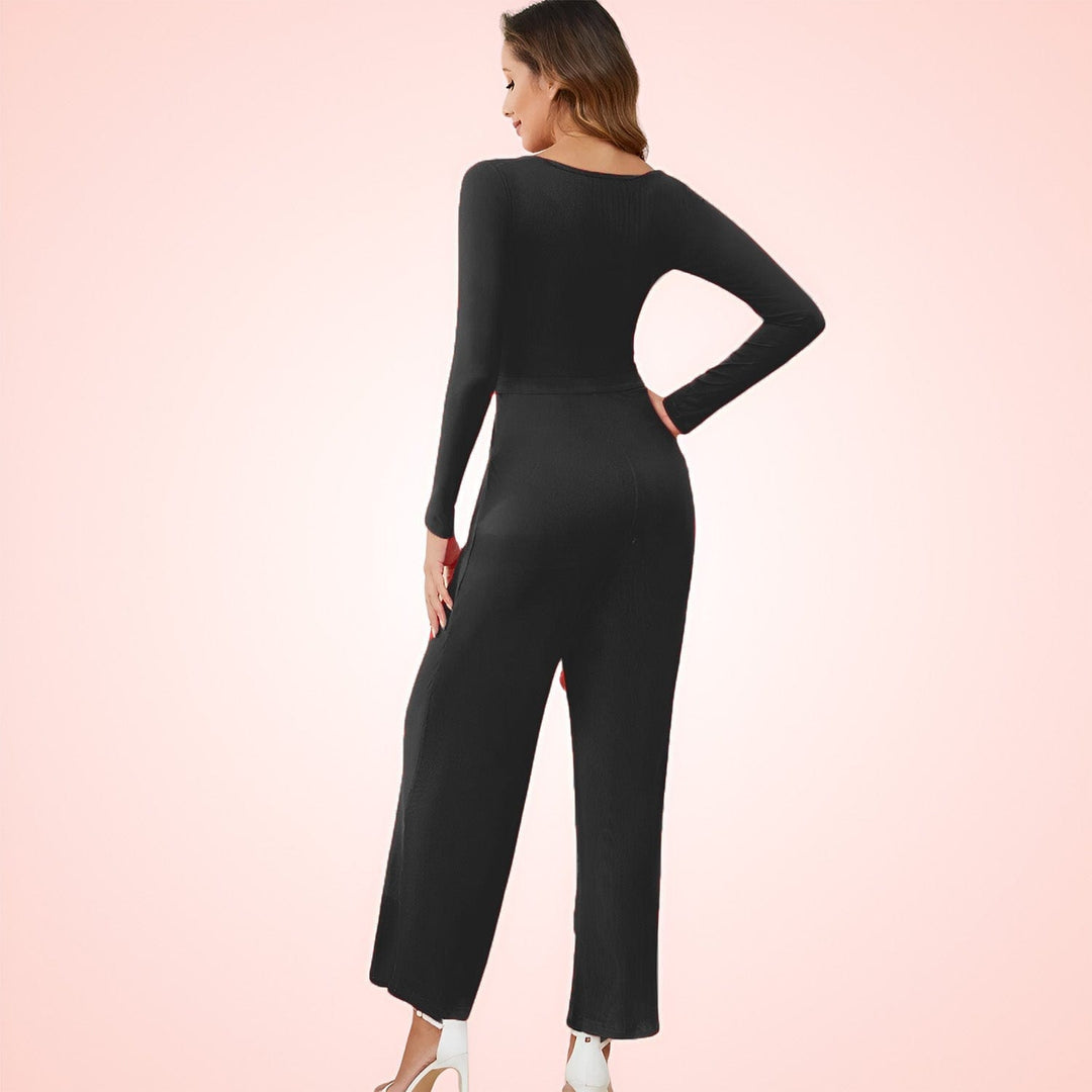 Built In Shapewear Long Sleeve Square Neck Romper