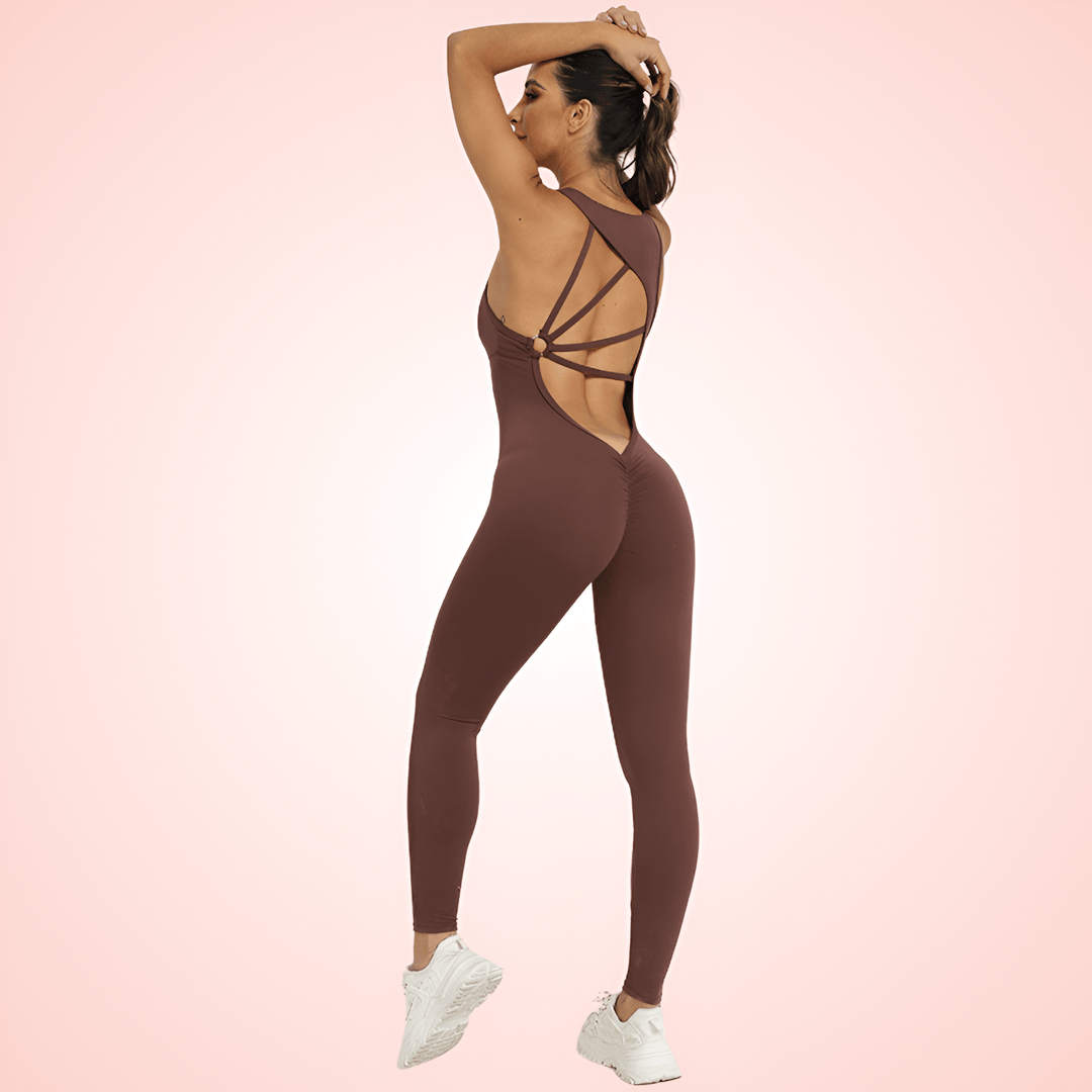 Deep V Neck Workout Shaper Jumpsuit For Women
