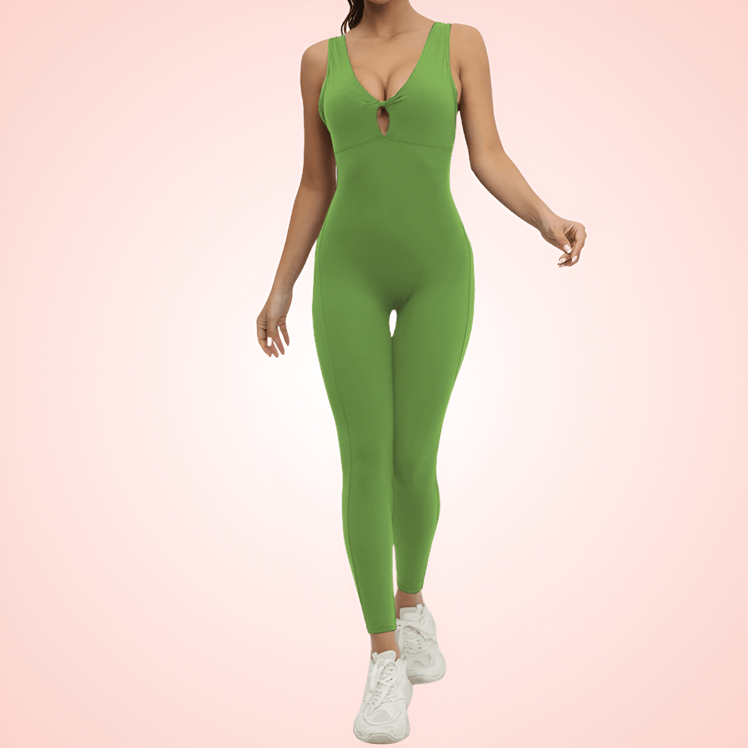 Deep V Neck Workout Shaper Jumpsuit For Women