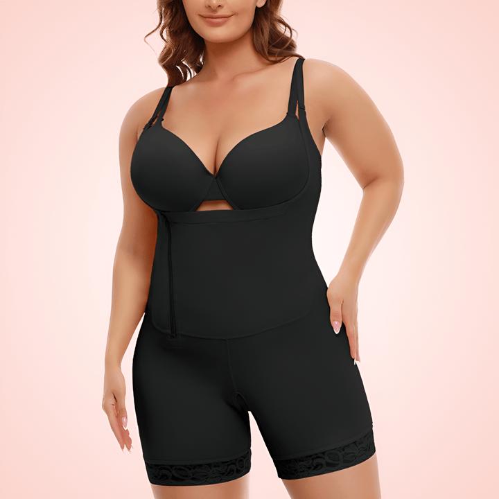 Plus Size Open Bust Waist Trainer Bodysuit Shapewear