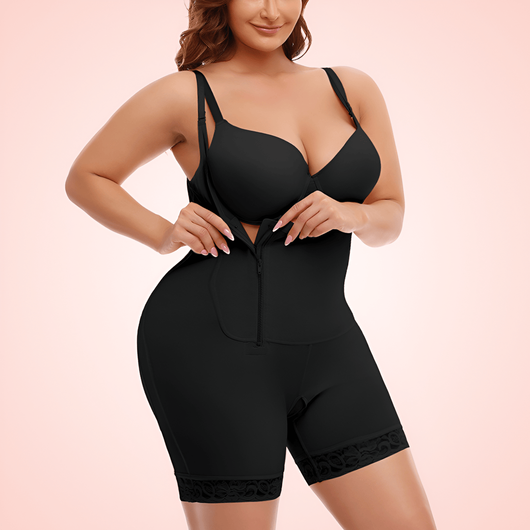 Plus Size Open Bust Waist Trainer Bodysuit Shapewear