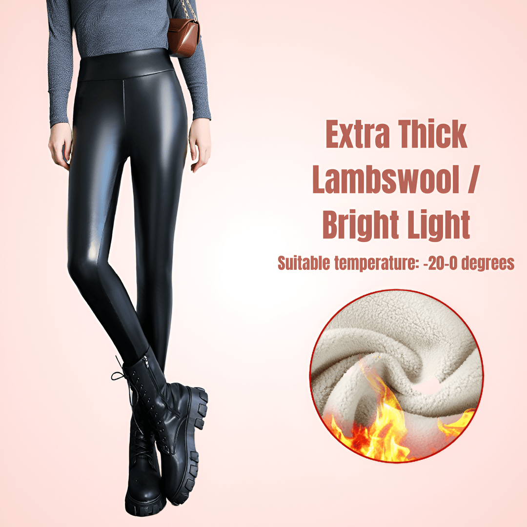 Seamless PU Leather Trouser Leggings For Women
