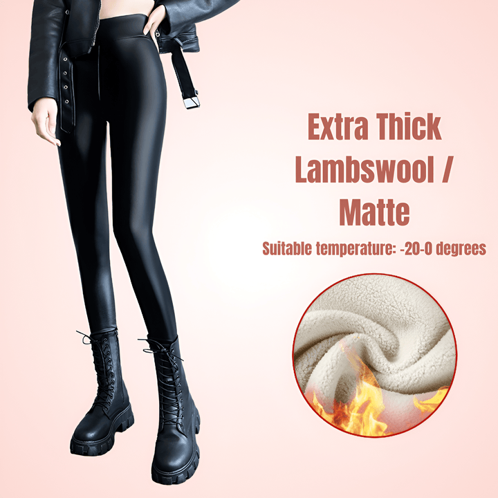 Seamless PU Leather Trouser Leggings For Women