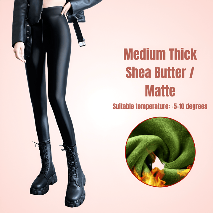Seamless PU Leather Trouser Leggings For Women