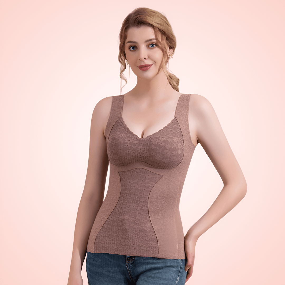 Shapewear with Seamless Camisole and Padded Bra for Firm Compression