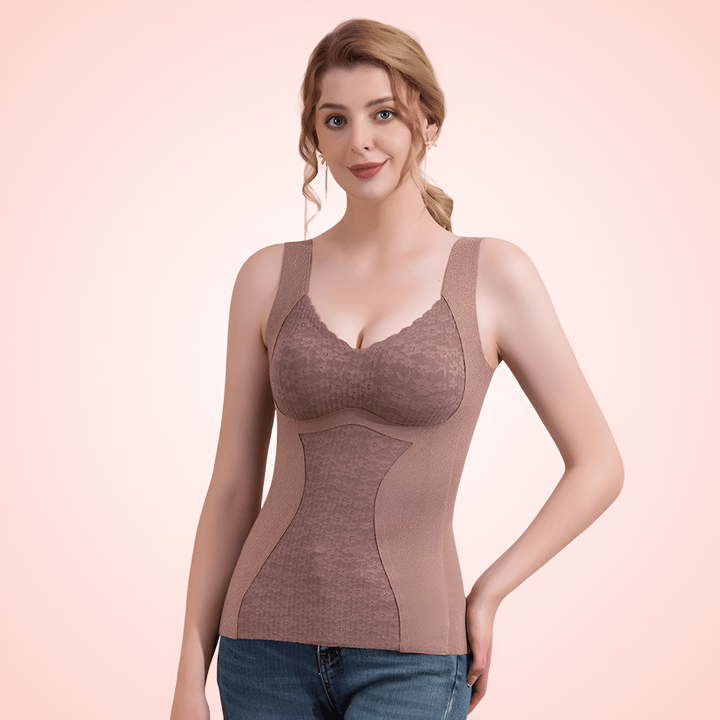 Shapewear with Seamless Camisole and Padded Bra for Firm Compression