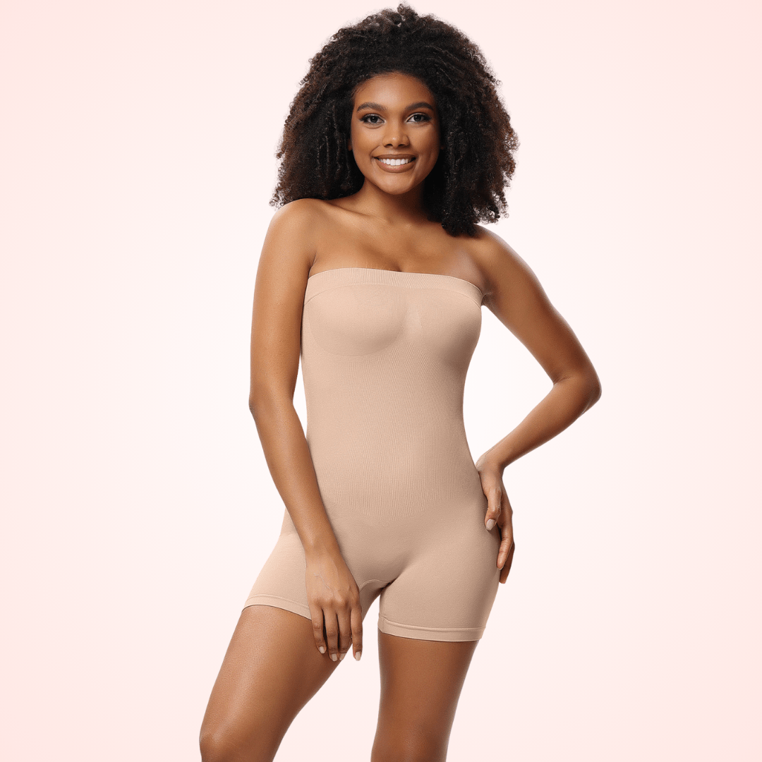 Waist Trainer Bodysuit Shapewear with Detachable Strap