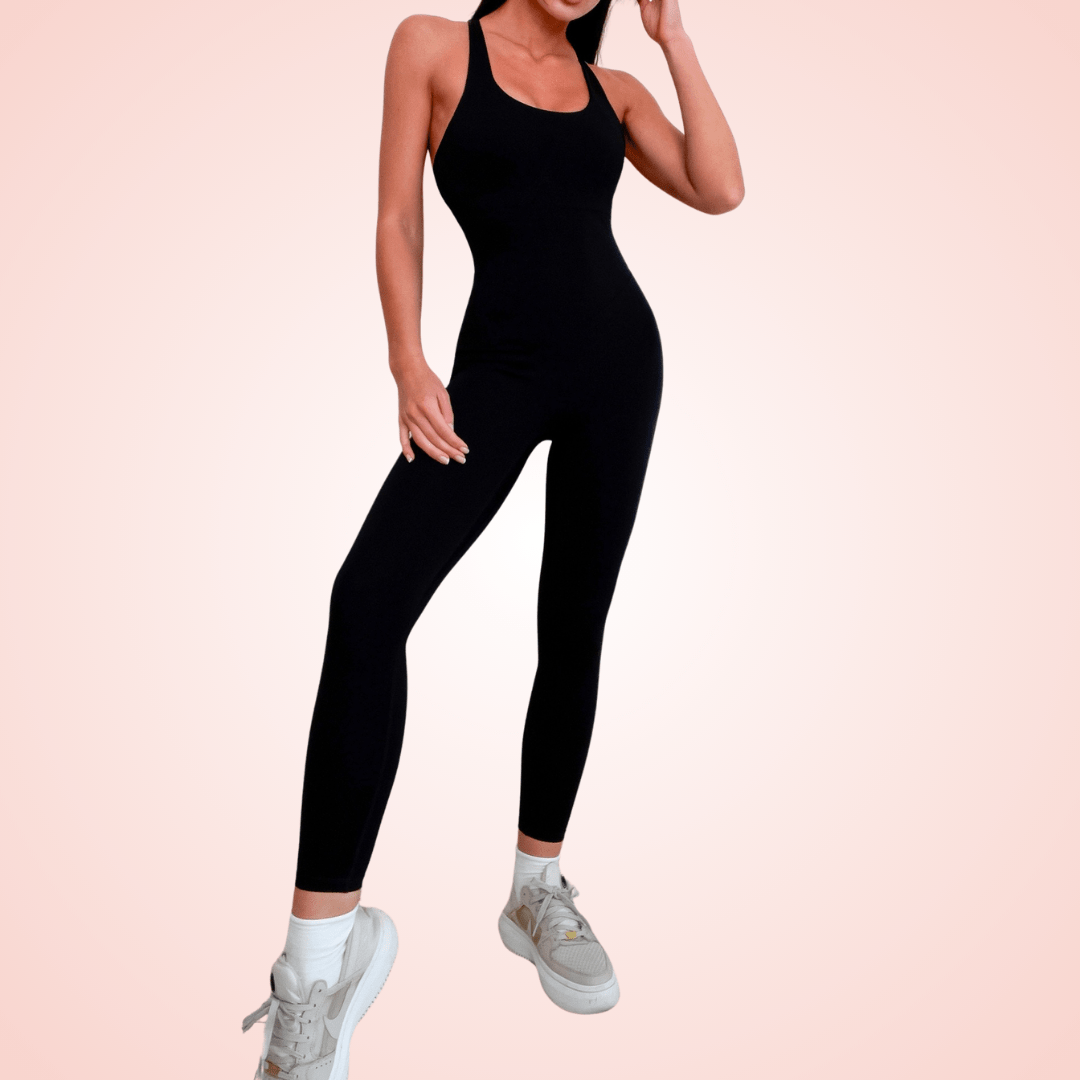 Women Cross Straps Low Back Shaping Jumpsuit