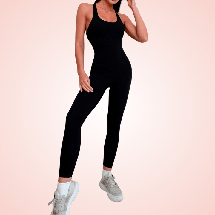 Women Cross Straps Low Back Shaping Jumpsuit
