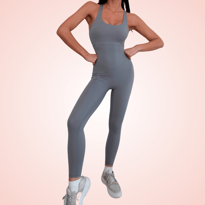 Women Cross Straps Low Back Shaping Jumpsuit