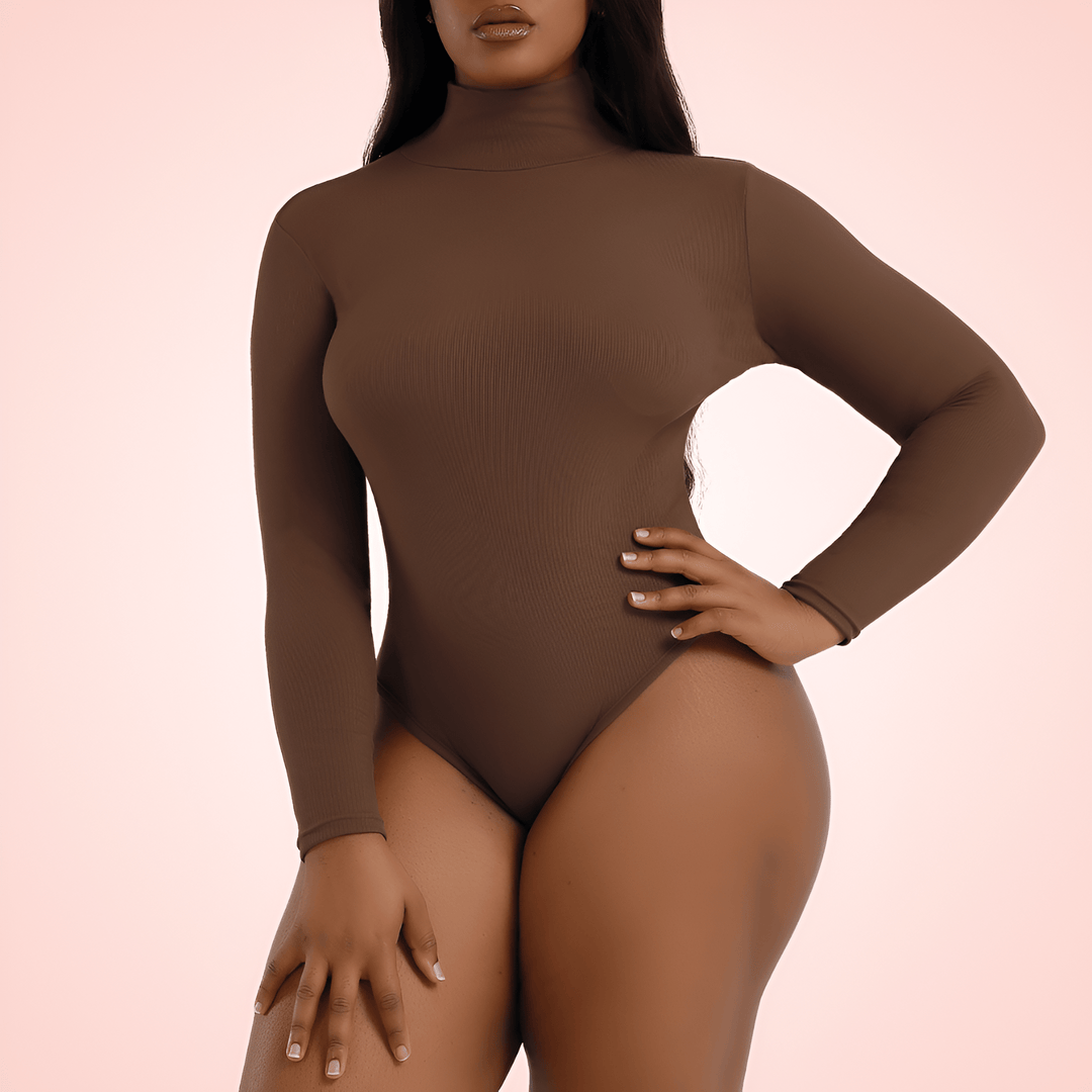 Women Long Sleeve Turtleneck Bodysuit Shapewear