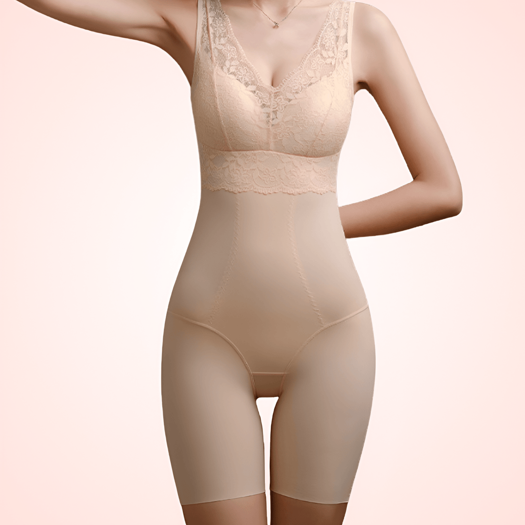 Women's Shaping Bodysuit Shapewear with Waist Trainer and Padded Bra