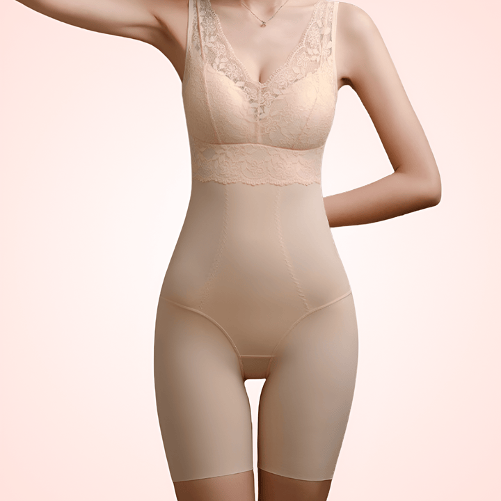 Women's Shaping Bodysuit Shapewear with Waist Trainer and Padded Bra