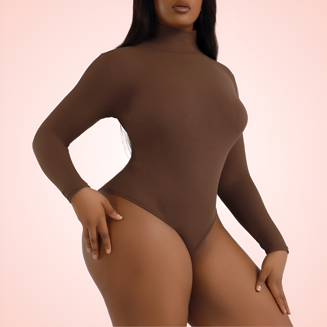 Women Long Sleeve Turtleneck Bodysuit Shapewear