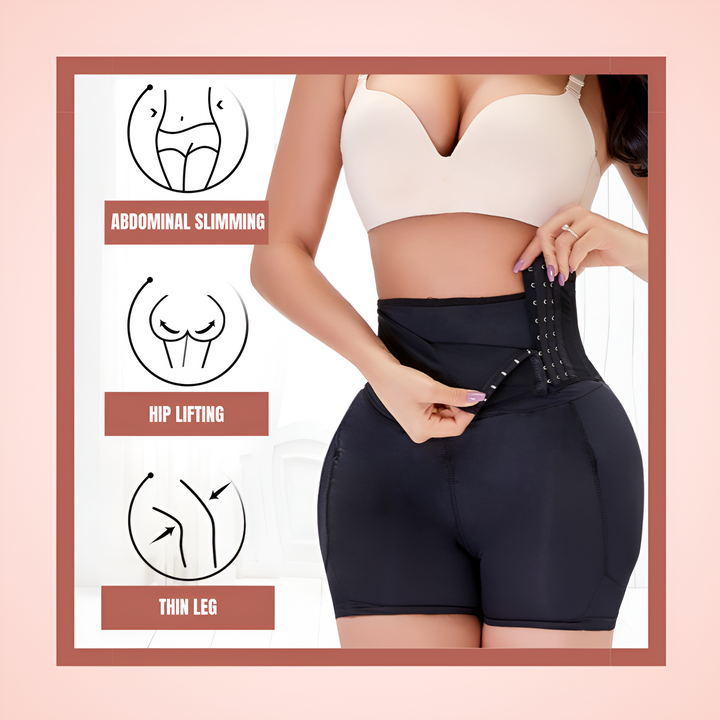 Side Hooks Waist Compression and Buttocks Lift Shorts Shapewear